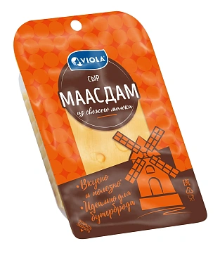 Сыр Viola Маасдам полутвердый нарезка 45%, 120г