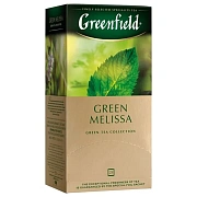 Чай GREENFIELD 'Green Melissa' зеленый с мятой и мелиссой, 25 пакетиков в конвертах по 1,5 г