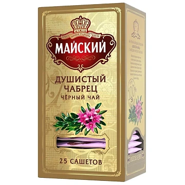 Чай Майский Душистый Чабрец черный, 25 пакетиков