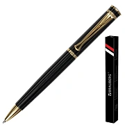 Ручка подарочная шариковая BRAUBERG 'Perfect Black', корпус черный, узел 1 мм, линия письма 0,7 мм, синяя, 141416