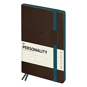 Ежедневник недатированный, B5, 136л., мягкий переплет, кожзам, BG 'Personality. Dark brown', темно-коричневый, цветной срез, на резинке, карман