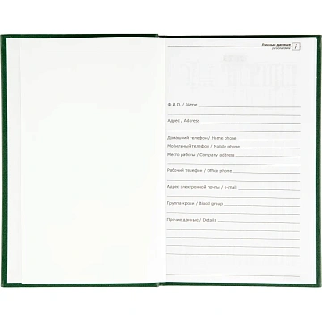 Ежедневник недатированный А5,128л.,55-65 г,бумвинил зеленый,Attache Economy