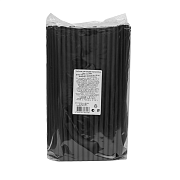 Трубочка для коктейля одноразовая пластиковая черная 24см, 150шт