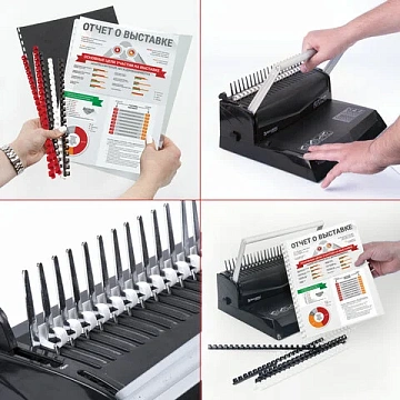 Пружины пластиковые для переплета, КОМПЛЕКТ 50 шт., 51 мм (для сшивания 411-450 л.), черные, BRAUBER