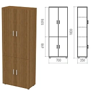 Шкаф закрытый 'Канц', 700х350х1830 мм, цвет орех пирамидальный (КОМПЛЕКТ)