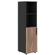 Шкаф средний узкий VRMCS 40.5 Американский орех/Яшма черный 400х430х1517 VELION VENEER