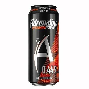 Энергетический напиток Adrenaline Rush Vitamin Power Апельсин, 449мл