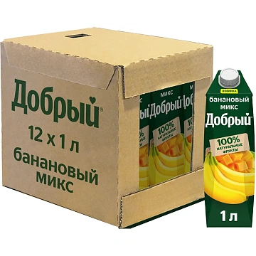 Сокосодержащий напиток Добрый Банановый микс, 1л