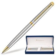 Ручка подарочная шариковая WATERMAN 'Hemisphere Stainless Steel GT', серебристый корпус, позолоченны