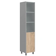 Шкаф колонка комбинированная OHC 45.2(L) Дуб Сонома светлый/Металлик 456х450х2147 OFFIX NEW