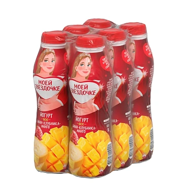 Йогурт питьевой Чудо Банан-клубника-манго 1.9%, 680г