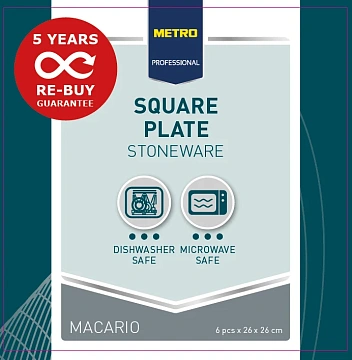 Блюдо Metro Professional Macario 26см, белое, 6шт/уп