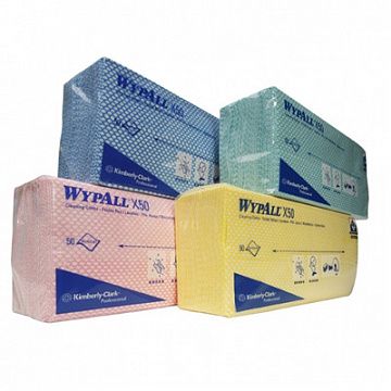 Протирочные салфетки Kimberly-Clark WypAll Х50 7442, листовые, 50шт, 1 слой, зеленые