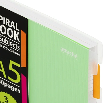 Бизнес-тетрадь 140л,кл,А5,SPIRAL BOOK Салатовый,евросп,обл.пл,раздел.84108