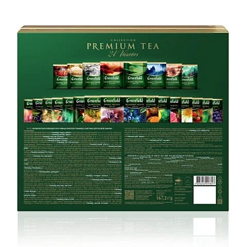 Чай GREENFIELD 'Premium Tea Collecton' ассорти 24 вкусов, НАБОР 96 пакетиков, 1970-08