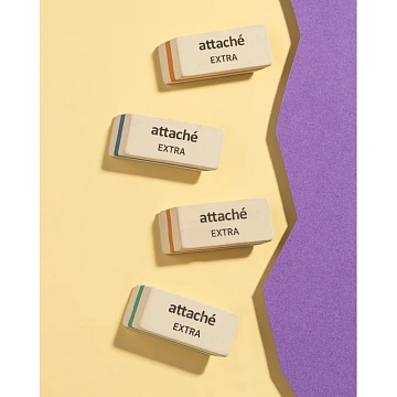 Ластик скошенный Attache Extra, нат.каучук, 50x19x8мм, ассорти