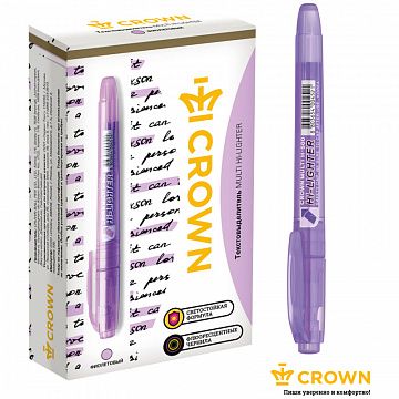 Текстовыделитель Crown 'Multi Hi-Lighter' фиолетовый, 1-4мм