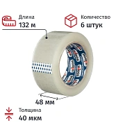 Клейкая лента одностор. упаковоч. UNIBOB 48х132 прозрач. 40мкр 6 шт/уп