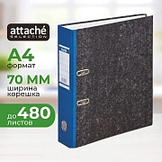 Папка-регистратор мрамор 70мм,син,бум/бум,карм.кор,мет.уг