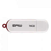 Флеш-память Silicon Power LuxMini 320, 16Gb, USB 2.0, бел, SP016GBUF2320V1W