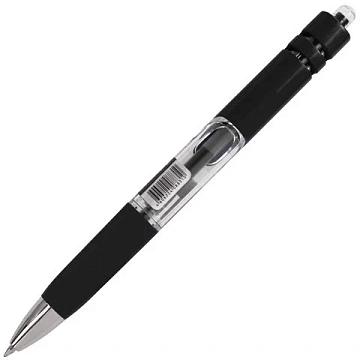 Ручка гелевая автоматическая с грипом BRAUBERG 'Black Jack', ЧЕРНАЯ, трехгранная, узел 0,7 мм, линия письма 0,5 мм, 141552