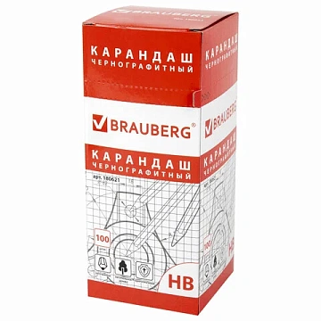 Карандаш чернографитный BRAUBERG, 1 шт., 'Touch line', НВ, корпус черный, заточенный, 180621