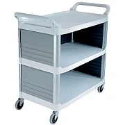 Тележка сервисная Rubbermaid X-tra 3 яруса, закрытая, белая, FG409300OWHT