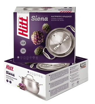 Кастрюля Hitt Siena с крышкой 3.8л, 20см