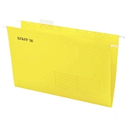 Подвесные папки A4/Foolscap (404х240 мм) до 80 л., КОМПЛЕКТ 10 шт., желтые, картон, STAFF, 270935