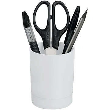 Подставка-стакан СТАММ 'Лидер', пластиковая, круглая, белая