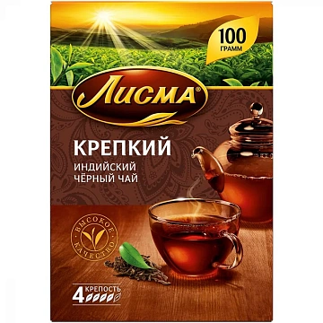 Чай Лисма Крепкий, черный, листовой, 100г