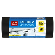 Мешки  для мусора  120л  OfficeClean ПВД, 67*100см, 20мкм, 20шт., черные, в рулоне