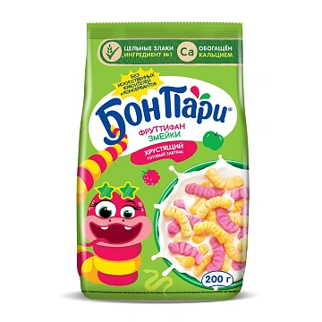 Готовый завтрак Bon Pari Фруттифан змейки, 200г