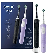 Зубная щетка Oral-B Vitality Pro электрическая черная + дополнительные ручки, 2шт