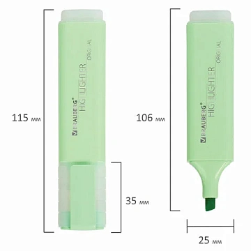 Текстовыделитель BRAUBERG 'ORIGINAL PASTEL', МЯТА, линия 1-5 мм, 151692