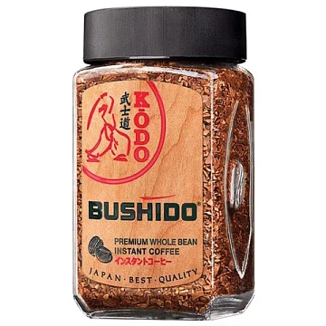 Кофе молотый в растворимом BUSHIDO 'Kodo' 95 г, стеклянная банка, сублимированный, ШВЕЙЦАРИЯ, BU0950