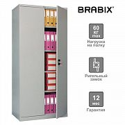 Шкаф металлический офисный BRABIX 'MK 18/91/46', 1830х915х460 мм, 47 кг, 4 полки, разборный, 291136