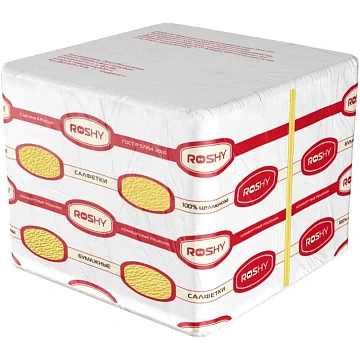 Салфетки сервировочные Roshy 33х33см, желтые, 1 слой, 250шт