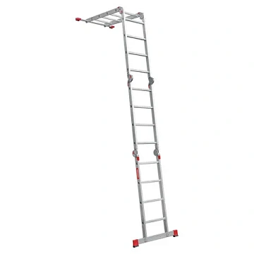 Лестница-трансформер алюминиевая 4х4 ступени, высота 4,5 м (4 секции по 1,2 м) до 150 кг, вес 16,5 к