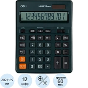 Калькулятор настольный ПОЛНОРАЗМ. Deli EM888F, 12-р,дв.пит.,202x159мм,т-зел