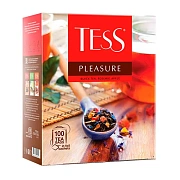 Чай TESS 'Pleasure' черный с шиповником, яблоком, лимонным сорго, 100 пакетиков в конвертах по 1,5 г