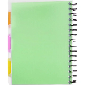 Бизнес-тетрадь 140л,кл,А5,SPIRAL BOOK Салатовый,евросп,обл.пл,раздел.84108
