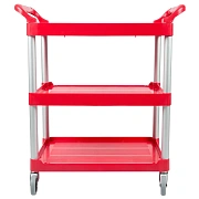 Тележка сервисная Rubbermaid г/п 90.7кг, 3 яруса, открытая, красная, FG342488RED