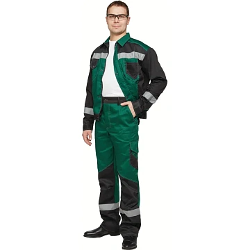 Костюм летний муж л21-КБР зел/чер(р.64-66) 170-176 (серия Л)