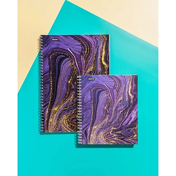 Бизнес-тетрадь А5,96л,кл,греб,ламин.обл. Attache Selection Fluid Фиолетовый