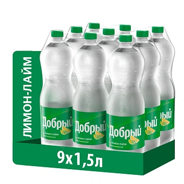 Напиток Добрый Лимон-лайм газированный, 1.5л