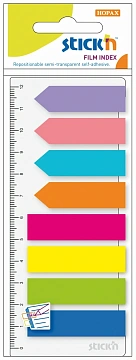 Клейкие закладки пластиковые Stick'n 45х12мм, 8цветов по 25 листов, неоновые