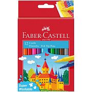 Фломастеры Faber-Castell 'Замок', 12цв., смываемые, картон, европодвес