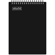 Блокнот А4 80л Attache гребень клетка пластик черн с тиснением