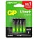 Батарейка Gp Ultra Plus AAA LR03, 1.5В, алкалиновая, 4шт/уп